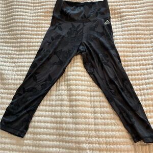 Adidas Black Floral Pattern Leggings